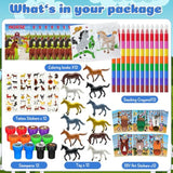 72 Pcs Horse Party Favors Coloring Book Bulk, Farmhouse Pony Birthday Supplies, Western Cowboy Party Games Goodie Bag Fillers Diy Craft Kit?Horse Cowboy Pinatas Reward