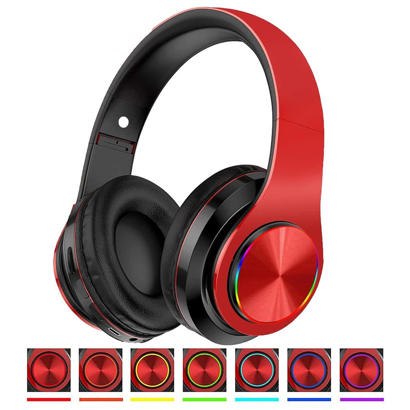 Bluetooth Headphones Over Ear Headphones With Deep Bass Led Foldable Stereo He