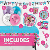 Unique LOL Birthday Party Decorations | LOL Surprise Birthday Party Supplies | LOL Party Supplies Birthday | For Girls Birthday | With LOL Banner, LOL Tablecloth, LOL Balloons, LOL Plates, LOL