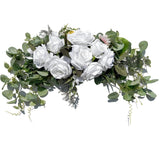 Wedding Arch Flowers, Rose Decorative Floral Swag For Lintel, 30Inch Artificial Greenery Eucalyptus Leaves Flower For Door Window Home Decoration