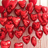 10 Pcs 18 Inch Heart Love Bunch Foil Balloon,Helium Support Valentines