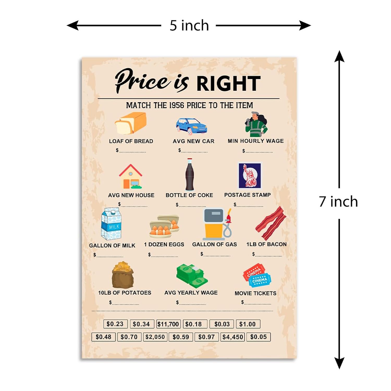 70Th Birthday Party Games, Price Is Right Games, Birthday Party Supplies For Adults, Fun 1956S Party Game?Pack Of 30 Cards