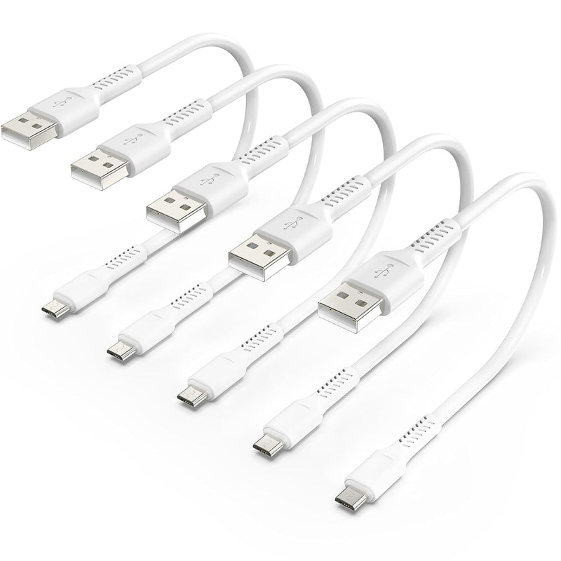 Short Micro Usb Cable 1Ft, 5 Pack Android Micro Usb Cable Standard 2.0 Usb A T
