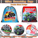 Monster Truck Party Favors Birthday Supplies For Boys Kids, Drawstring Bag Silicone Bracelet Keychain Tattoo Sticker Pinata Goodie Bag Stuffers Monster Truck Birthday Party Supplies Decor