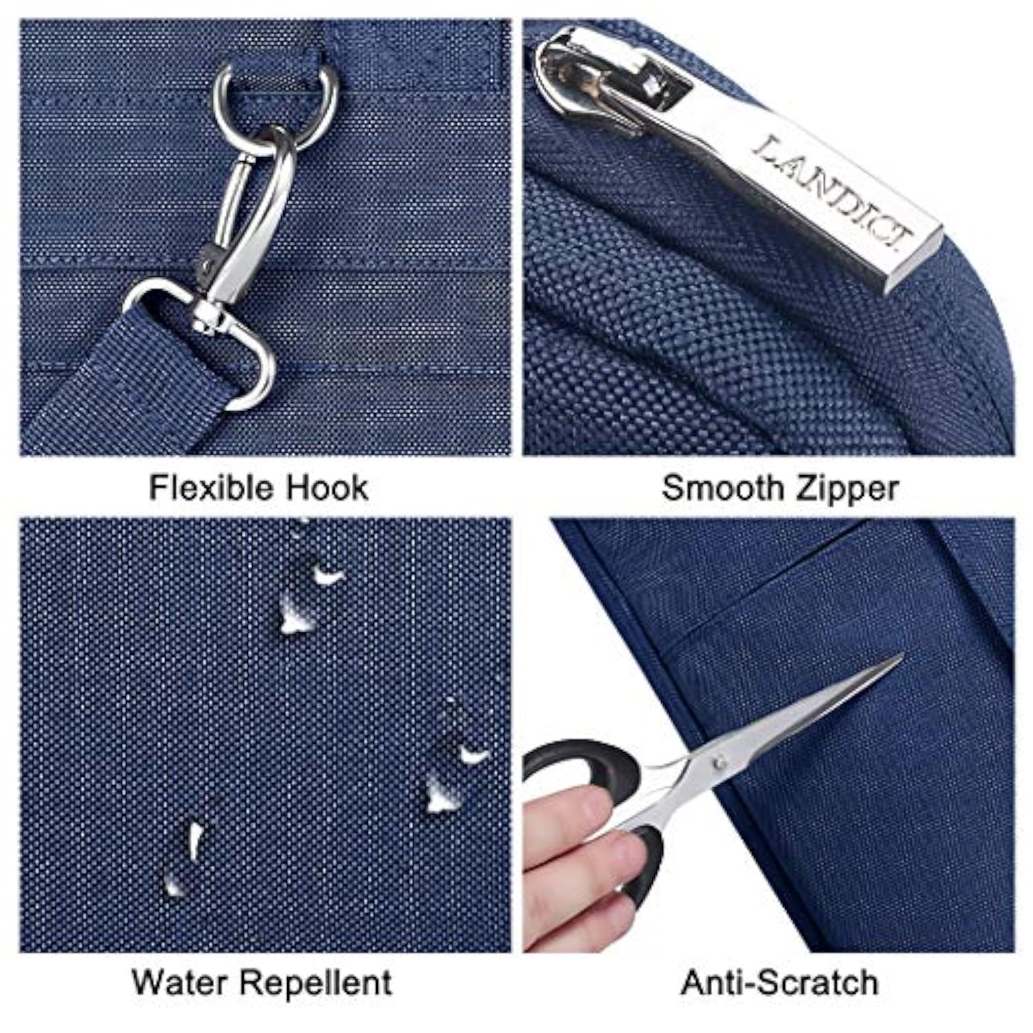 Laptop Bag Case 17 17.3 Inch, Waterproof Computer Sleeve Cover Compatible With Macbook 17, 17-18 Inch Hp Acer Dell Lenovo Asus Laptop, Slim Briefcase With Shoulder Strap, Blue