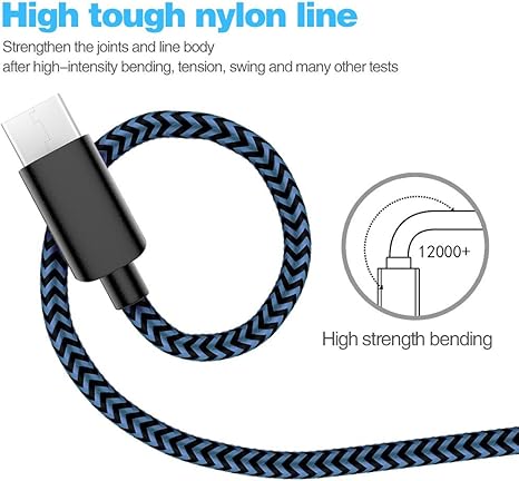 5 Pack USB A to USB C Fast Charging Cable Set 3FT 6FT 10FT for Samsung Galaxy LG