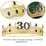 30Th Birthday King Crown And Birthday King Sash,30Th Birthday Gifts For Men. Birthday Party Decoration For Men(Gold)