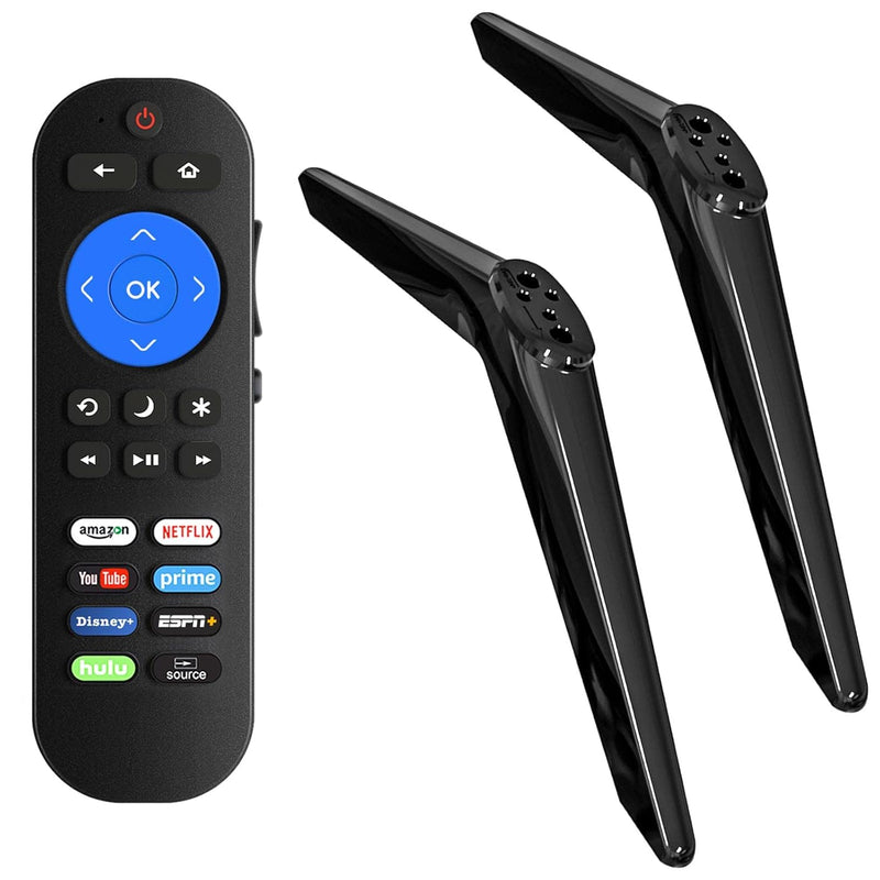 Tv Base Stand And Remote Control For All Tcl Roku Tv, Tv Stand Legs For Tcl Ro