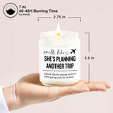 Travel Gifts For Women – 7Oz Scented Candle & Makeup Bag | Unique Gift For Women, Relaxing Aromatherapy, Stylish Cosmetic Bag For Travelers, Travel Christmas Gifts