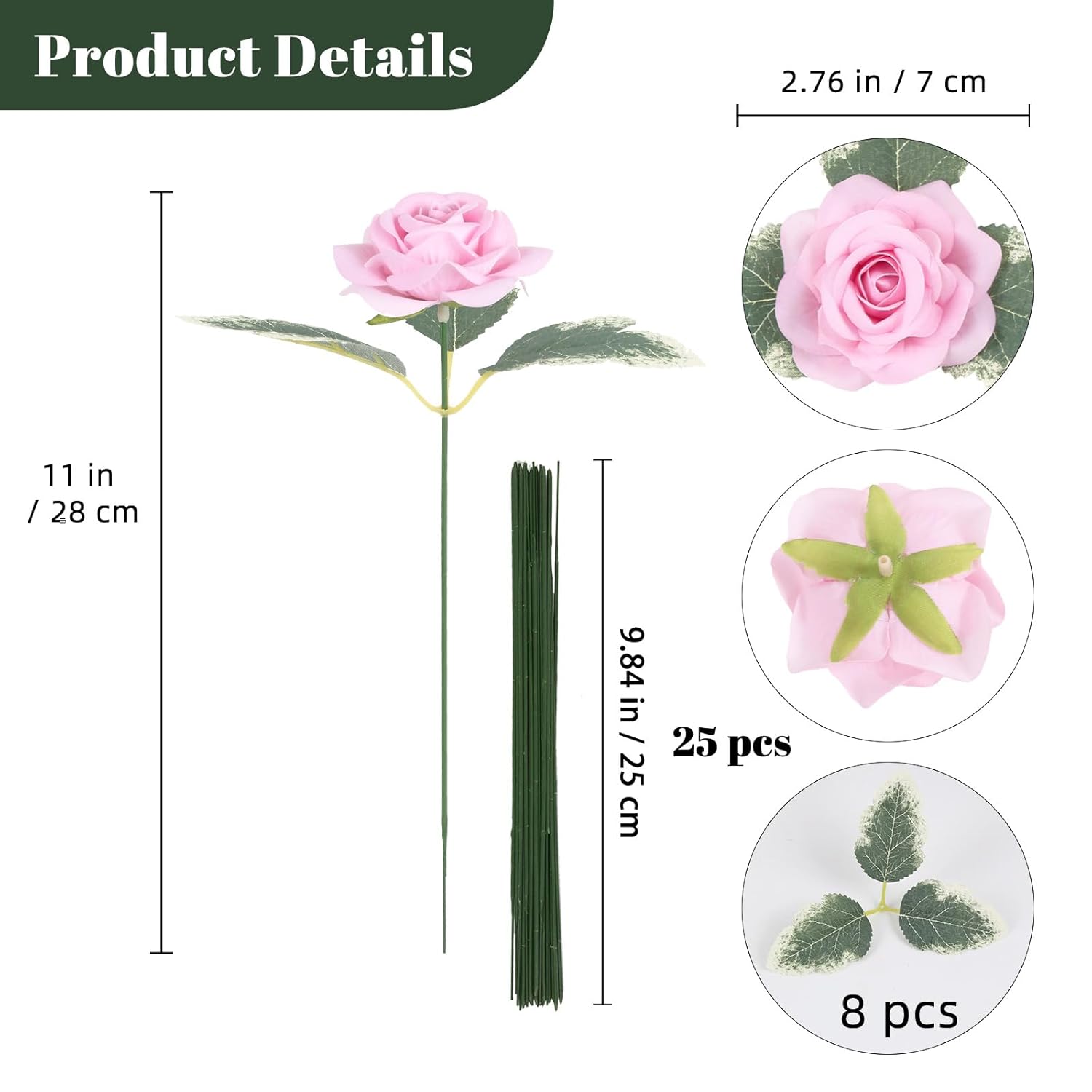 Velvet Rose Artificial Flower 25Pcs Fake Pink Rose Flowers Heads Faux Silk Flowers Heads For Diy Wedding Home Party Baby Shower Decor(Pink)