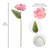 10Pcs Pink Dahlia Artificial Flowers 13Inch Fake Dahlia Flowers Pu Chrysanthemums Flower Faux Mums Flower With Stem For Home Wedding Office Table Centerpiece Floral Arrangement Decor(Pink)