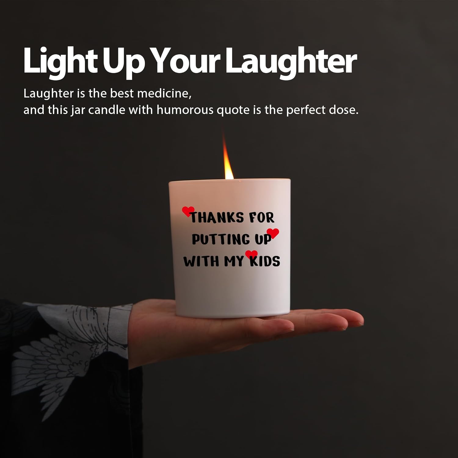 Thanks For Putting Up With My Kids Teacher Gifts Scented Candle For Home Office Nanny Teacher Appreciation Gifts Jar Candle Sage Floral Lavender Scent 9.5 Oz