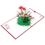 Color Printed Daffodil Pop Up Paper Flower Bouquet Greeting Cards With Blank Note & Envelope, Ideal Gift For Celebrating Love, Birthday, Anniversary, Special Moments, Valentine'S Day