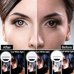 Selfie Ring Light, Rechargeable Portable Clip-On Selfie Fill Light With 36 Led For Iphone/Android Smart Phone Photography, Camera Video, Girl Makes Up (White)