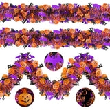 39FT Halloween Tinsel Garland with Pumpkin Ghost Bat Glitter Twist, 6PCS Party Decor