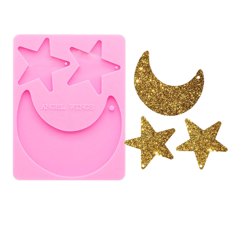 Star And Moon Shape Keychain Silicone Molds Earrings Resin Mold Keycha