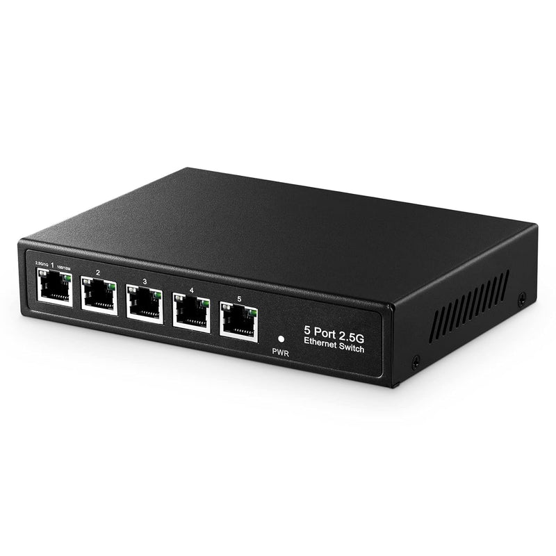 5 Port 2.5G Switch, 5 X 2.5 Gigabit Rj-45 Base-T Ports, Unmanaged Multi-Gigabi