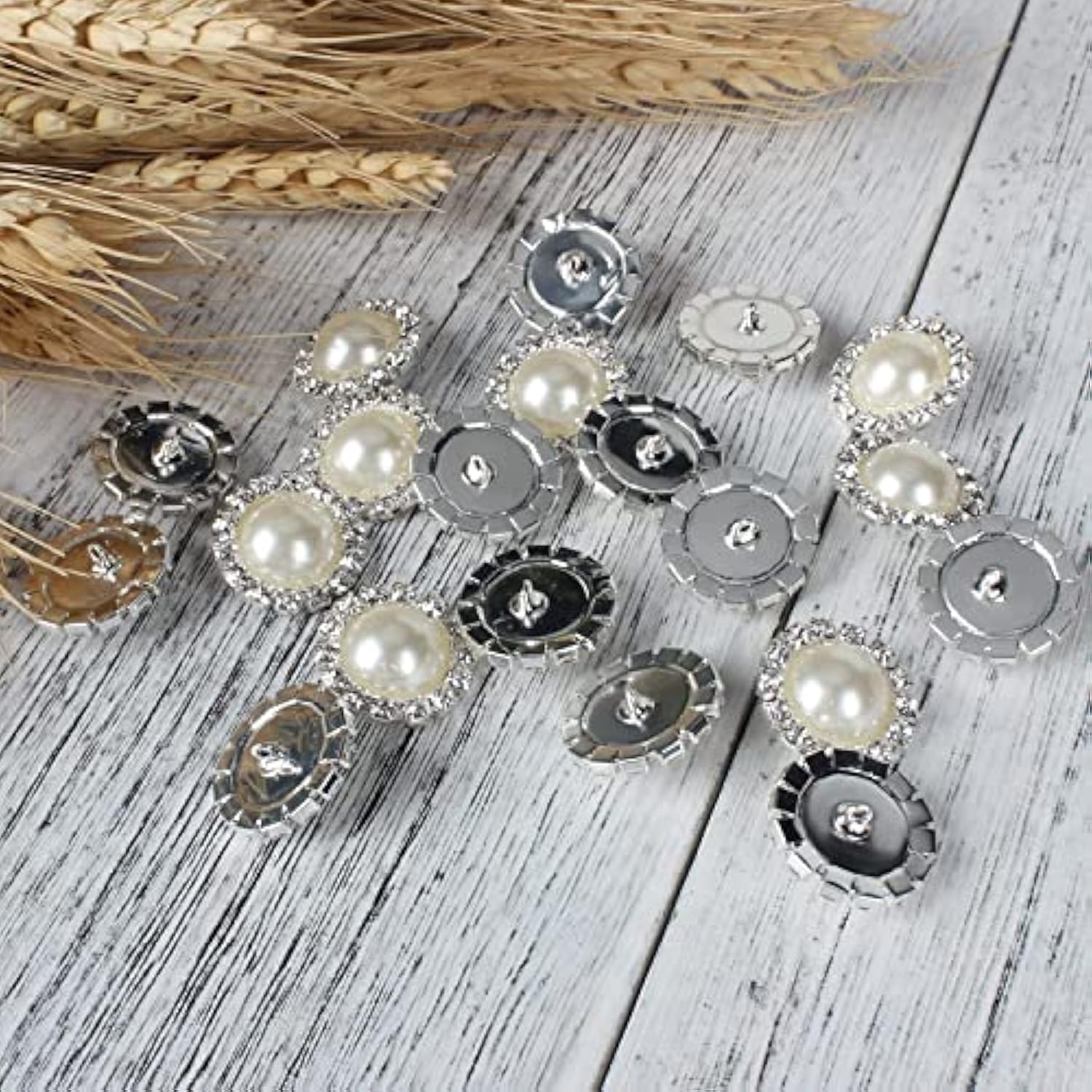 Wholesale 20 Pcs 18Mm Retro Vintage Round Crystal Ivory Faux Pearl Rhi