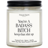 - Best Friend Gift, You’Re A Badass, Scented Candle Gift For Women, Spicy Tropical Scent, 9 Oz Jar, 50+ Hr Burn, Best Friend Birthday Gifts For Women, Congratulations, Motivation