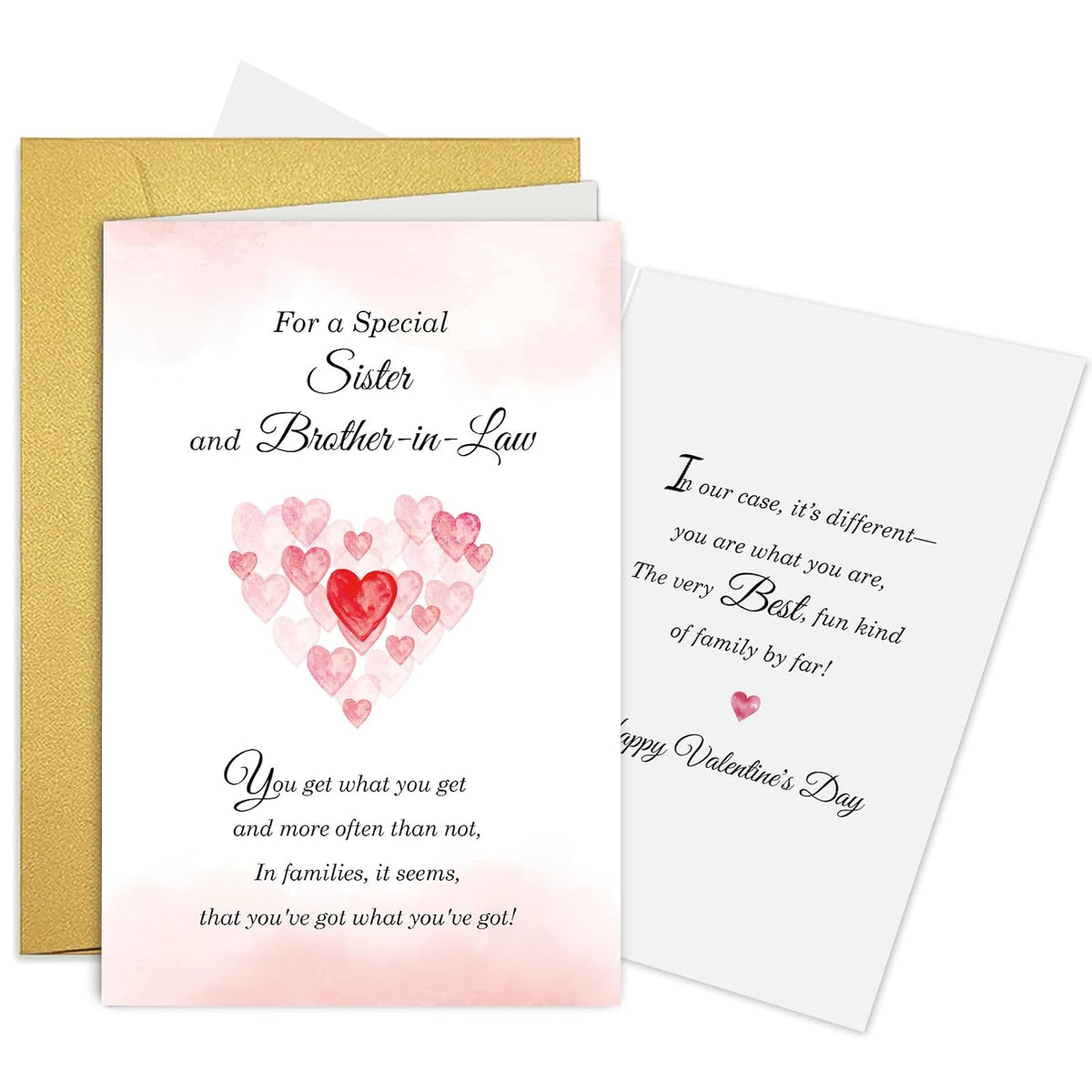 Sweet Sister And Brother-In-Law Valentines Card, Happy Valentine'S Day Card Gift For Sister And Brother In Law, You Are The Very Best, Fun Kind Of Family By Far