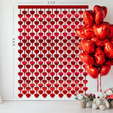 3 Pack Valentines Decorations,Valentines Party Decoration,3.3X6.6Ft Red Heart Shape Tinsel Foil Fringe Curtain Valentines Photo Backdrop,Streamer Backdrop For Birthday,Engagement,Wedding