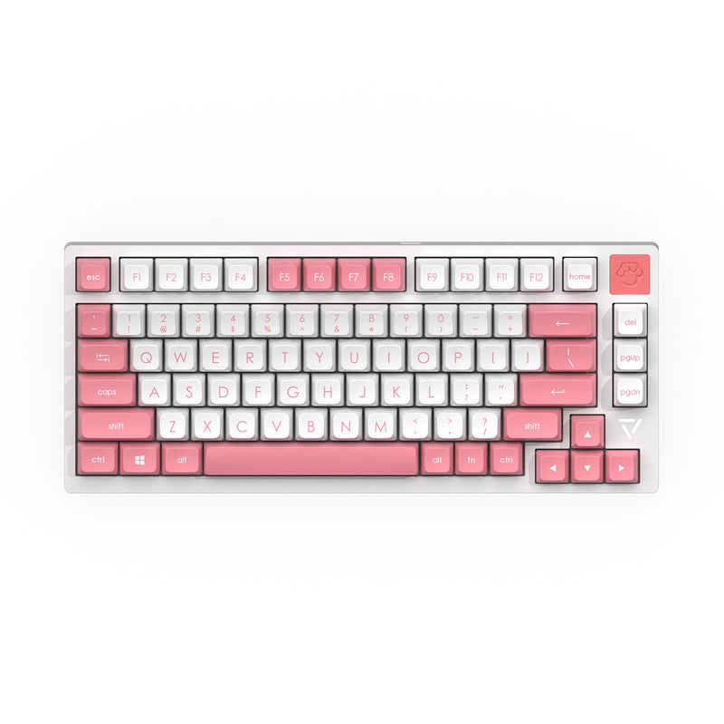 129 Keys Pbt Keycaps Set, Jsa Profile Pink-White Double Shot Keycap For Mechan