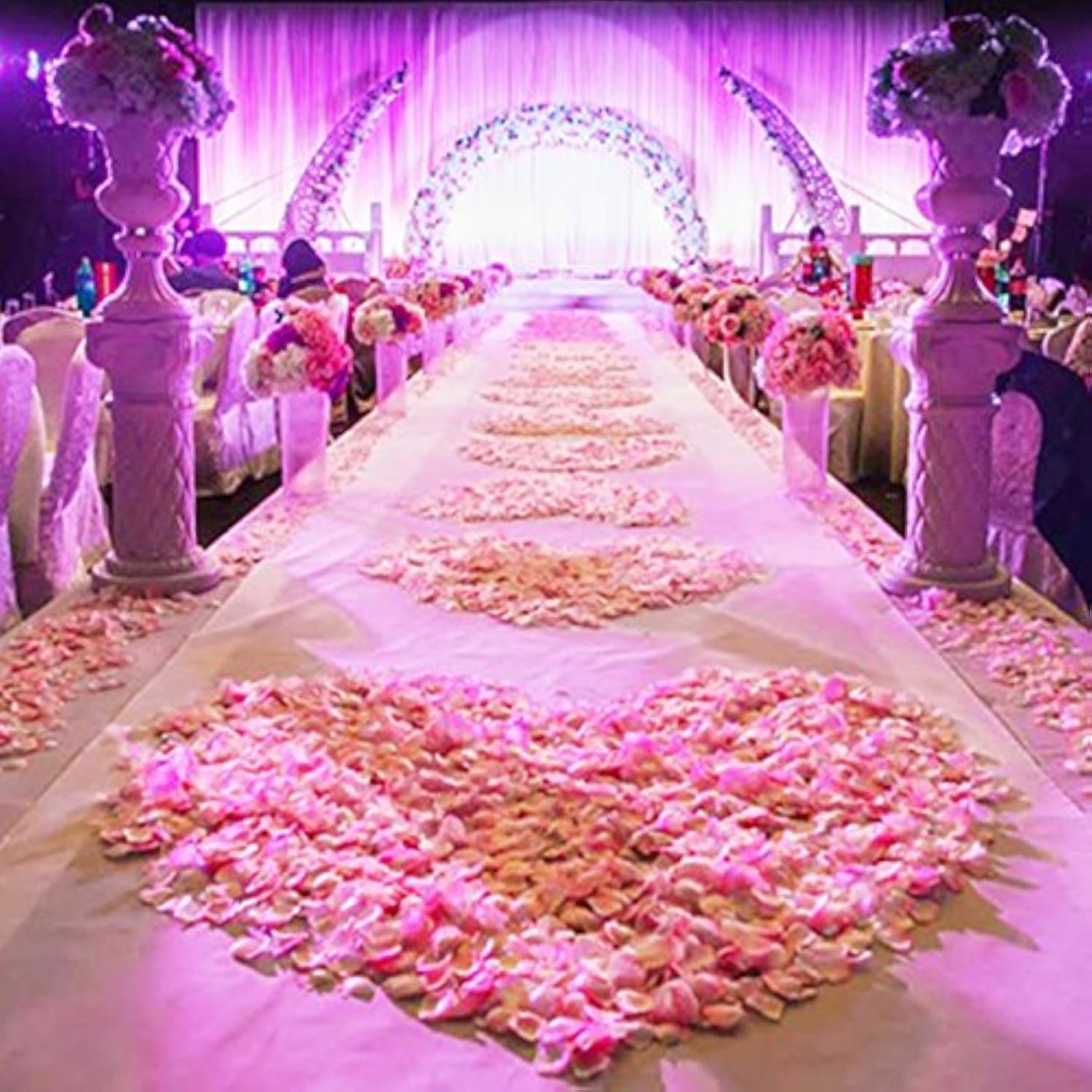 2000 Pcs Artificial Silk Rose Petals Decoration Wedding Party Color Gold