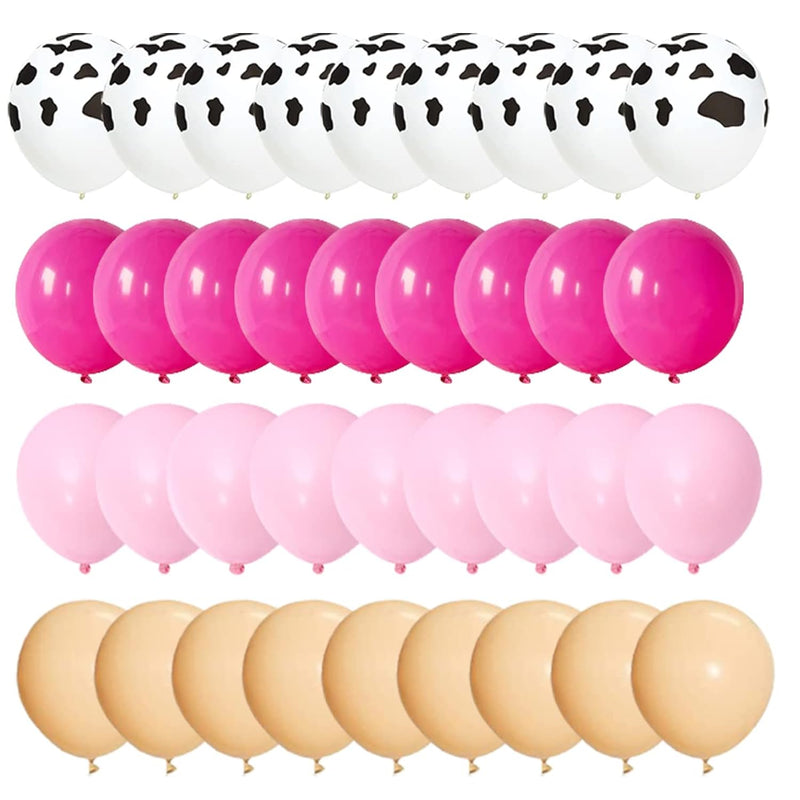 Cow Balloons Rose Red, Pink Balloons Set -122Pcs Cow Print Balloon Nud