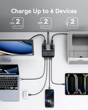 65W Fast Charging Travel Power Strip with USB C and 5ft Cord