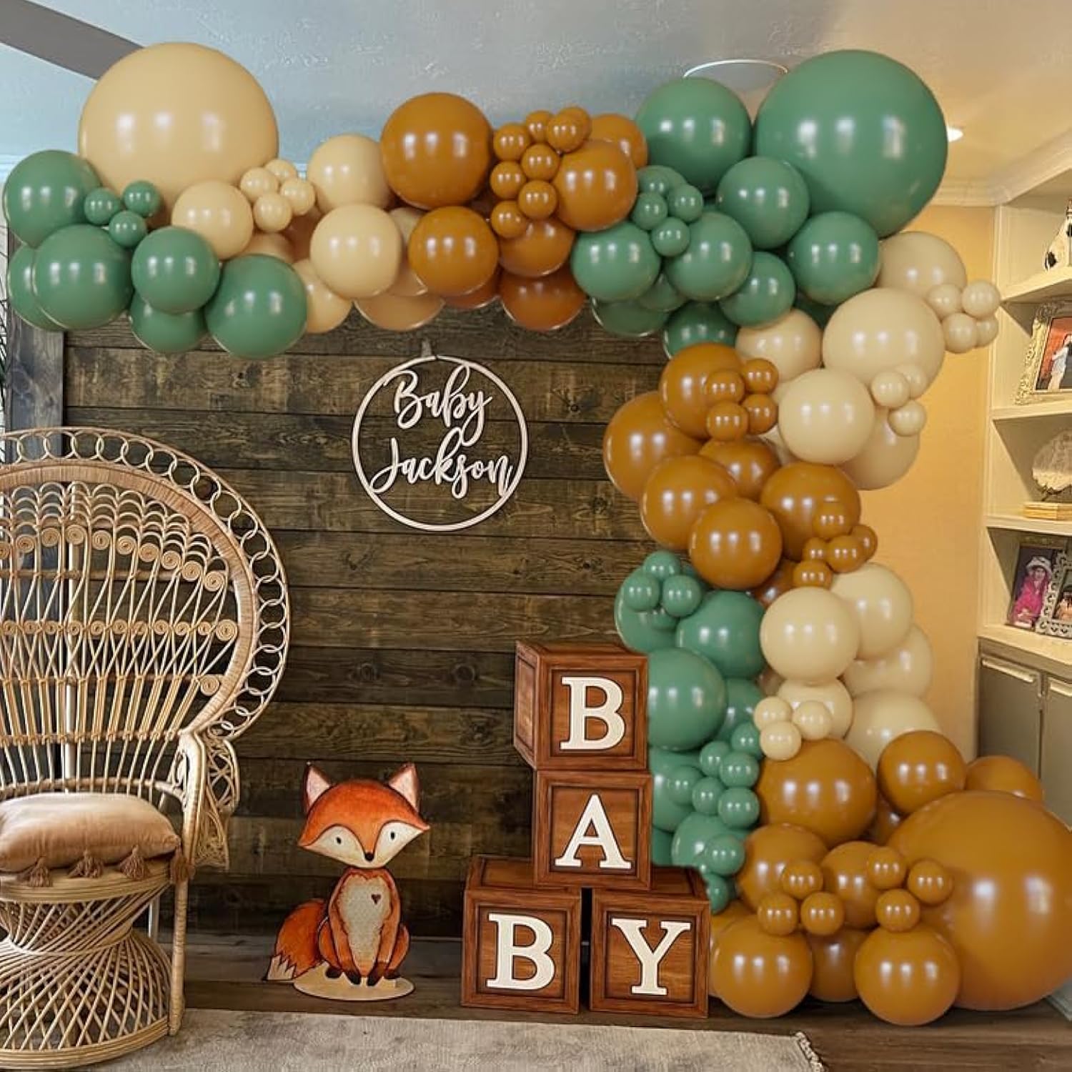 Sage Green Brown Nude Balloon Arch Kit Jungle Woodland Safari Baby Shower Birthday Party