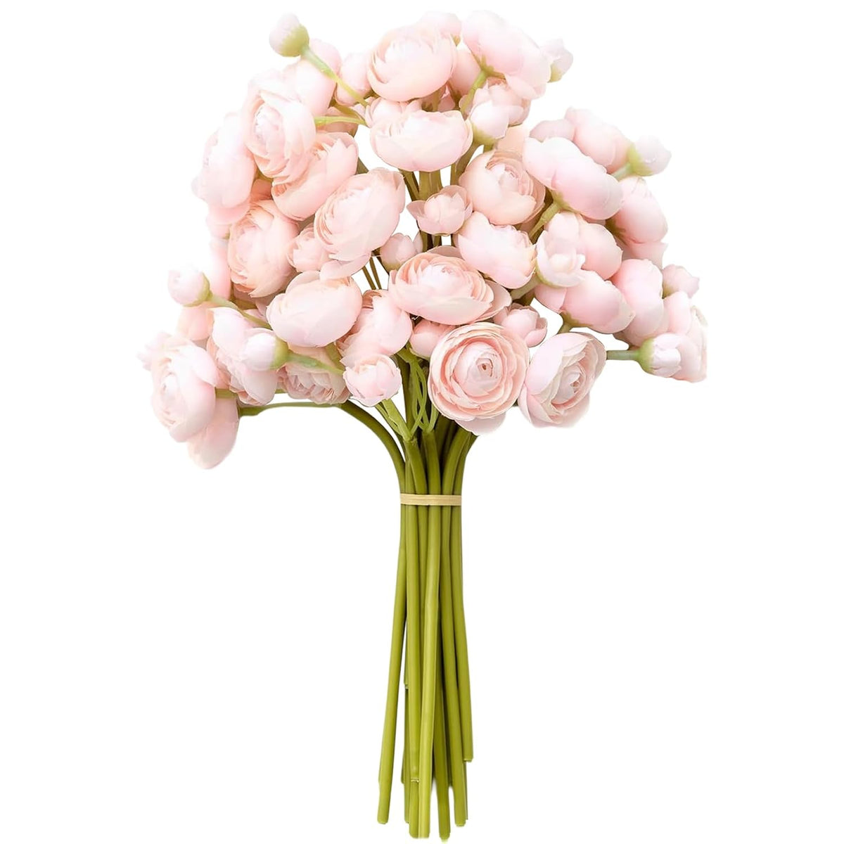 18 Pcs Ranunculus Artificial Fake Plants Flowers,White Faux Silk Mini Flowers For Diy Bouquets Bulk Faux Wedding Filler Home Centerpieces Arrangements Bridal Christmas Decorations (Pink)
