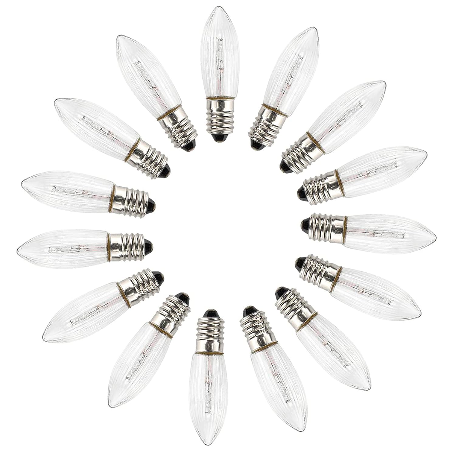 15 Pcs Replacement Bulbs Ac E10 10V-55V 0.2W 2200K Warmwhite For String Lights, Christmas Garlands, Light Arch, Christma