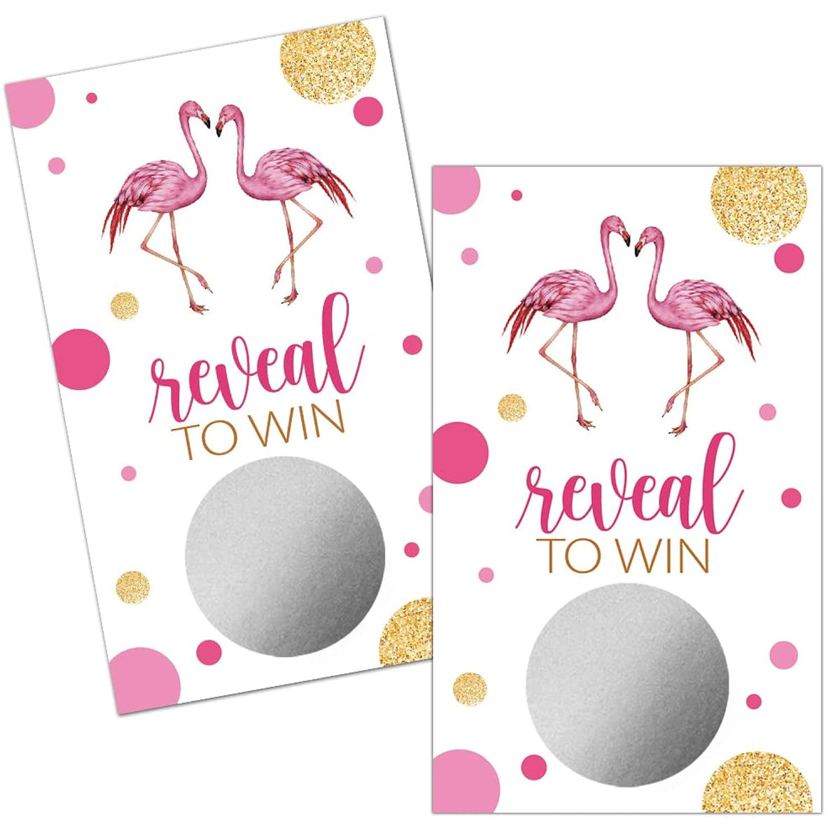 50 Pack Reveal To Win Scratch Off Cards, Funny Flamingos Scratch Game For Bridal Shower, Birthday Flamingo Party Supplies, Bachelorette Engagement Party Baby Shower Lottery Tickets Group Game
