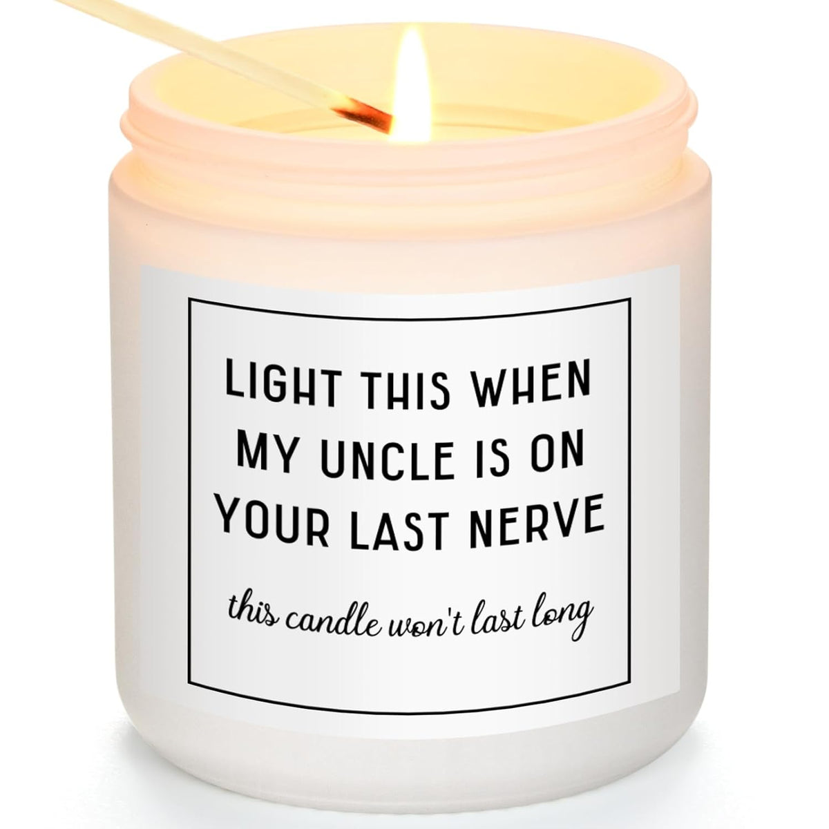 Aunt Gifts, Aunt Mothers Day Gift From Niece Nephew, Light This When My Uncle Lavender Scented Candle For Christmas Birthday Wedding Mother'S Day(7 Oz, White)