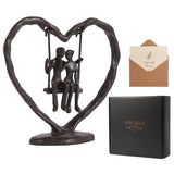 Iron Anniversary Wedding Gifts For Wife/Her/Him/Husband,Wedding Gifts For Couples,Birthday/Valentine'S Day/6Th Anniversary Keepsake,Handcrafted Iron Couple Statue Decor,Heart Sculpture/Figurine