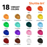 18 Colors Acrylic Paint Bottle Set (250Ml/8.45Oz), Rich Pigmented Bulk Painting Supplies For Artists, Beginners And Kids On Rocks Crafts Canvas Wood Ceramic