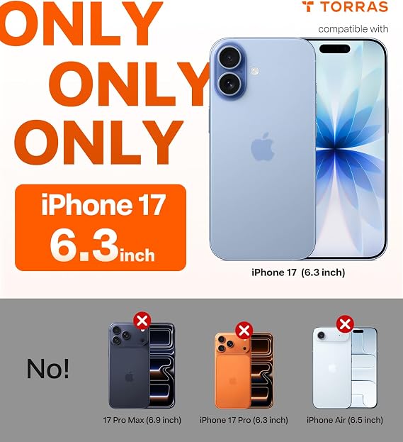 iPhone 17 Clear Mist Blue Case 6.3 Inch Anti Yellowing Protective Cover