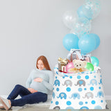 3 Pcs 56'' Extra Large Baby Shower Bag Elephant Oversized Holiday Plastic Gift Bags Jumbo Storage Wrapping For Birthday Party Favors Gift Wrap(Blue)