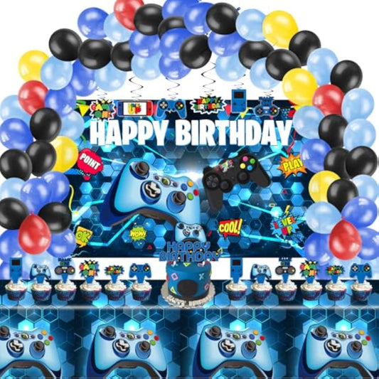 Video Game Birthday Party Decorations - 109Pcs Gamer Gaming Party Supp