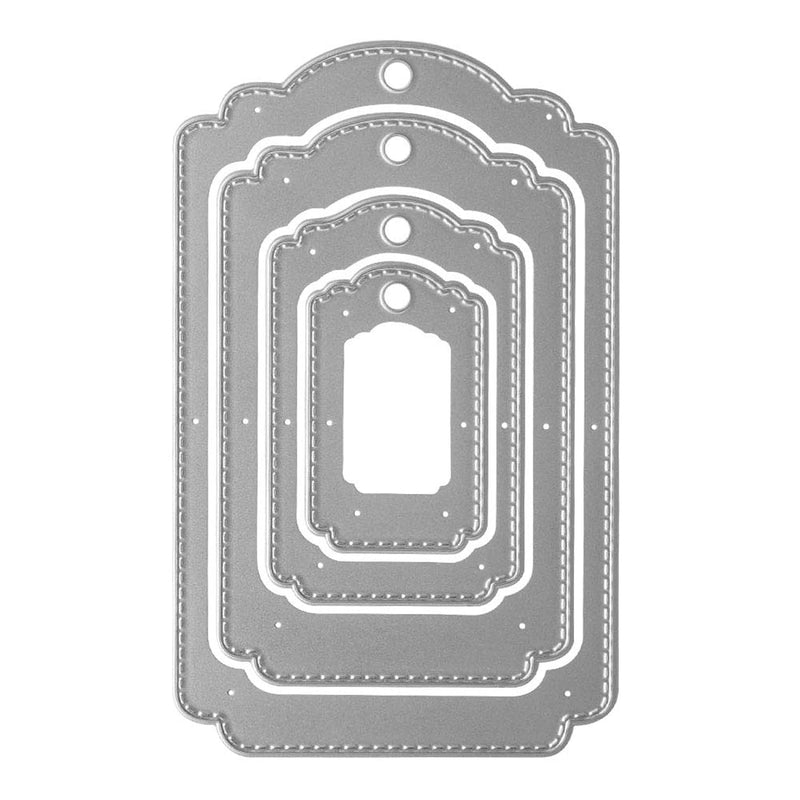 Metal Four Hanging Tags Cutting Dies,4Pcs/Set Label Tags Layering Die