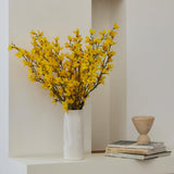 Artificial Forsythia Branches Valentines Day Decoration, 38 Inch Silk Flowers For Wedding Home Decor, Real Touch Yellow Spring Floral Arrangement For Centerpiece, Photography Props (Yellow)