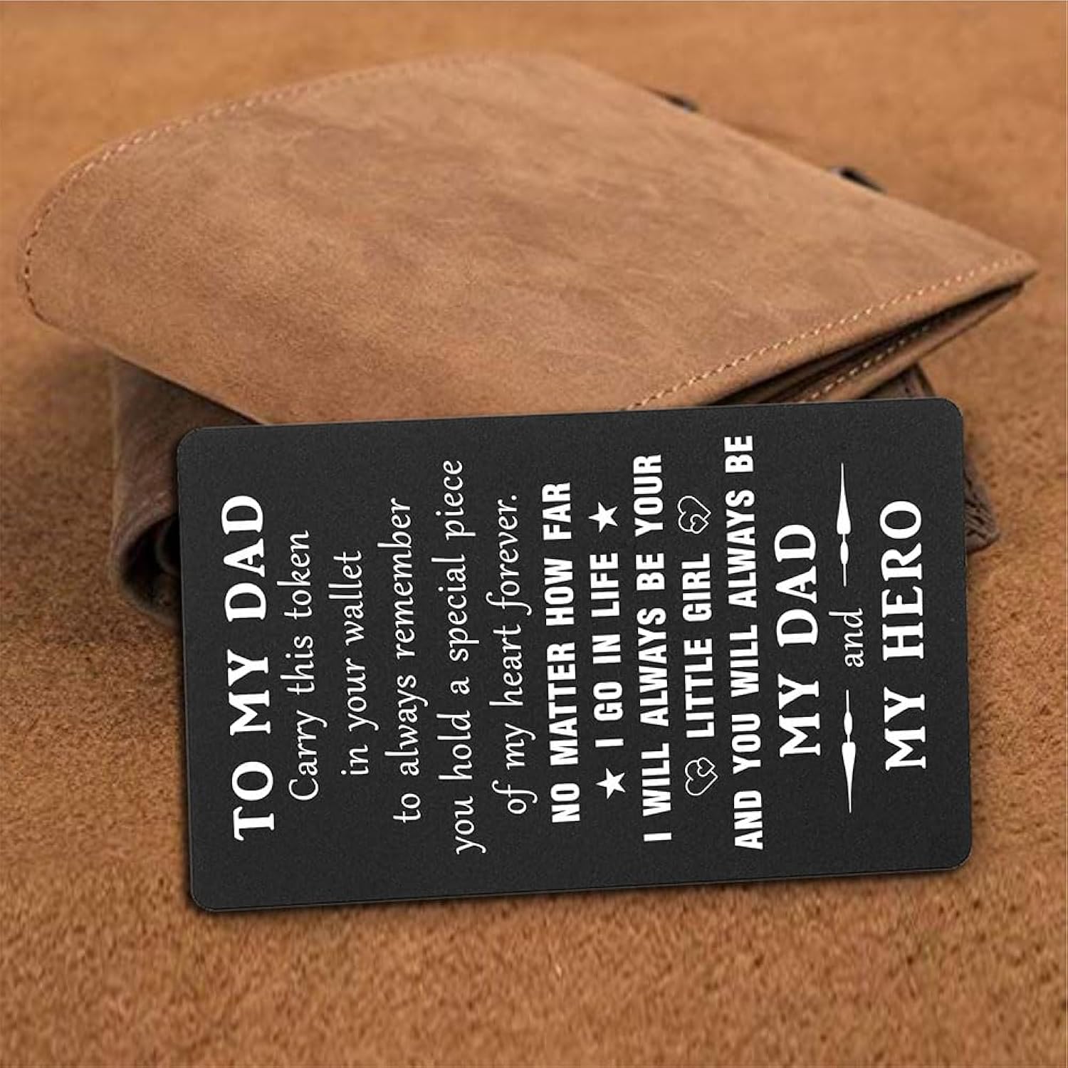 Dad Gifts From Daughter, Dads Birthday Gifts Ideas - Dads Birthday Card From Daughter, Stocking Stuffers For Dad Christmas Gift, I Love You Daddy Valentines, Fathers Day, Engraved Wallet Card