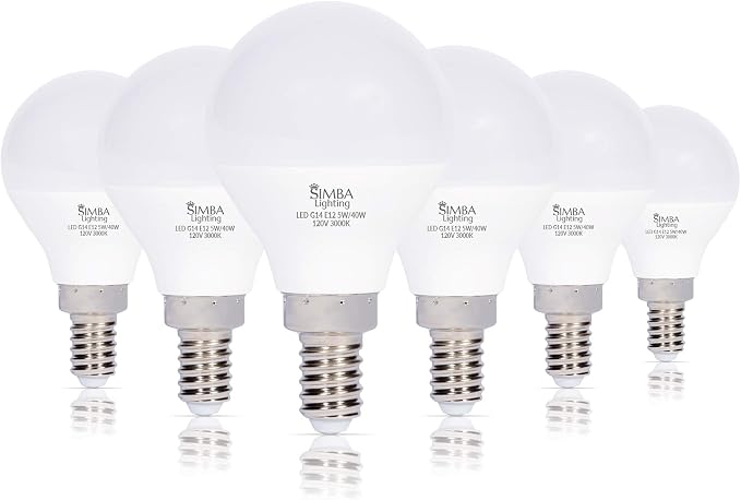 G14 LED Light Bulbs 5W 3000K Warm White E12 Candelabra Base 6 Pack