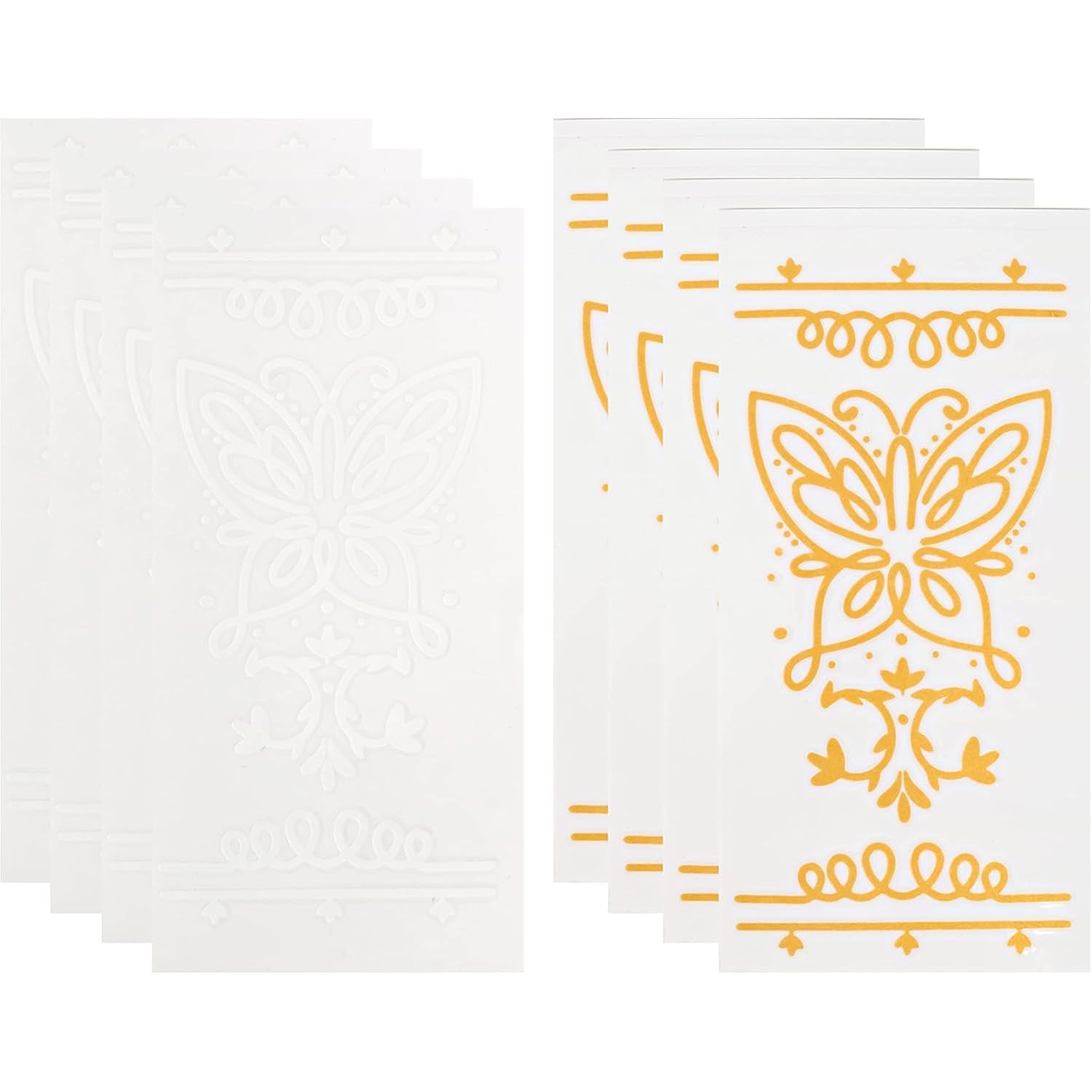 Encanto Inspired Butterfly Decals For Prayer Candles, 8 Pack (4 White, 4 Gold), Fits 8 Inch Tall Glass Jar (Not Included) (8)