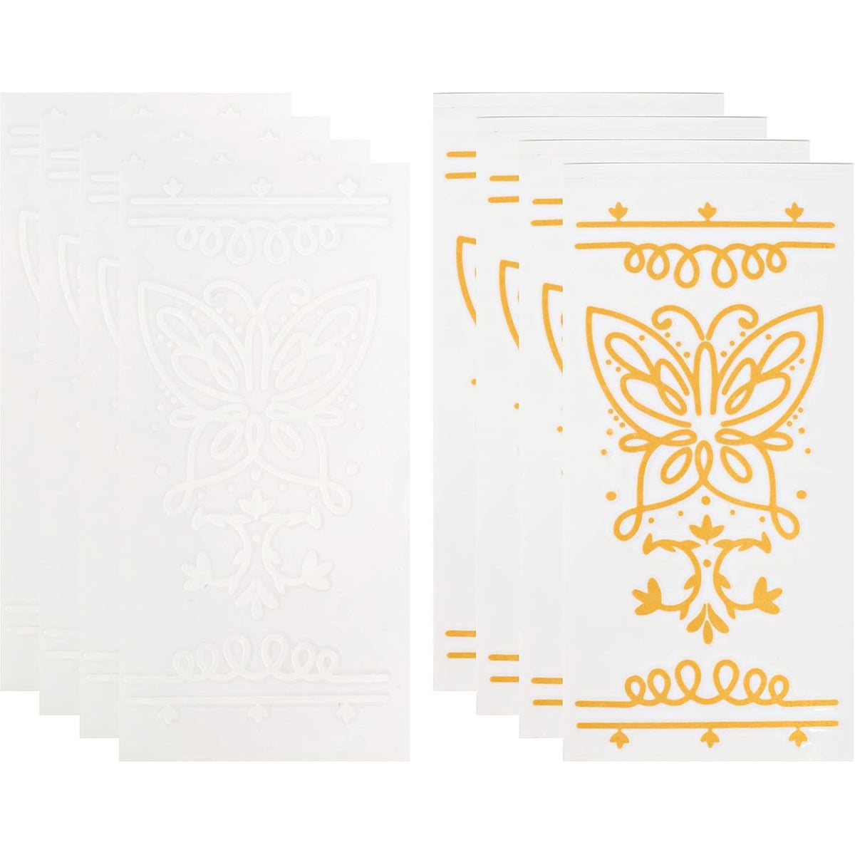 Encanto Inspired Butterfly Decals For Prayer Candles, 8 Pack (4 White, 4 Gold), Fits 8 Inch Tall Glass Jar (Not Included) (8)