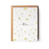 Mother'S Day Card, Birthday Card For Mom, Card For Mom With Ginkgo Leaves (Premium Quality Card, Handmade)