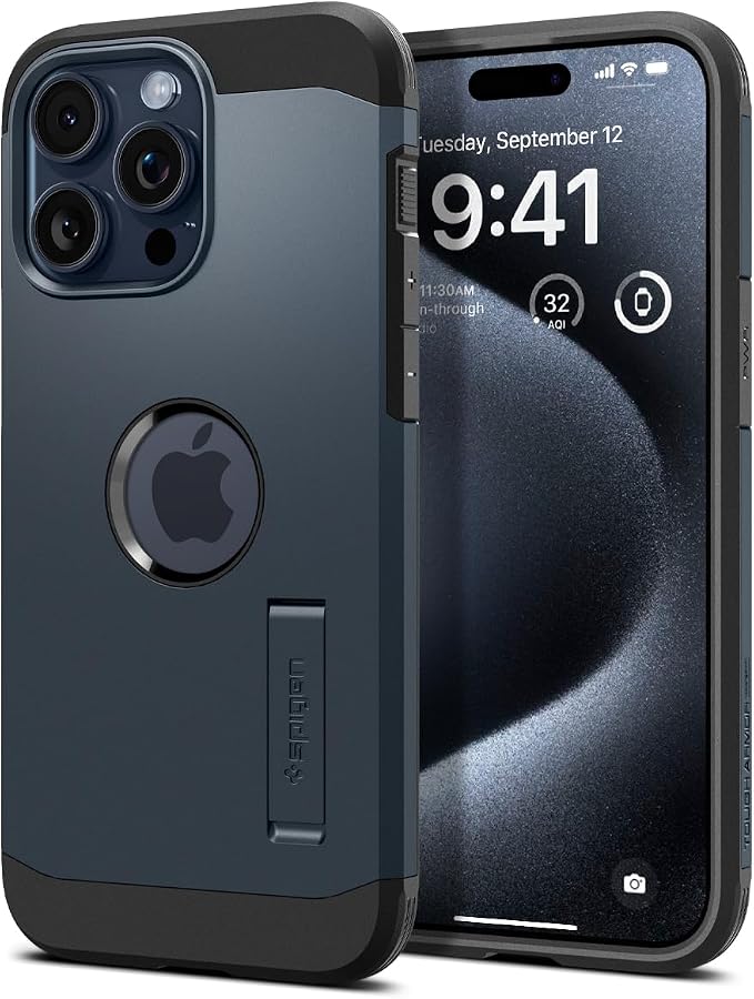 Spigen Tough Armor MagFit Case for iPhone 15 Pro Metal Slate Rugged Protective Cover
