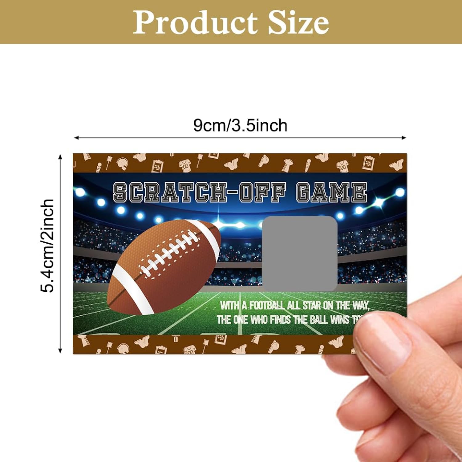 50 Pack Football Theme Scratch Off Game, Rugby Football Scratch Card For Baby Shower Birthday Party Lottery Game Group Games, Gifts For Football Lovers, Baby Shower Idea