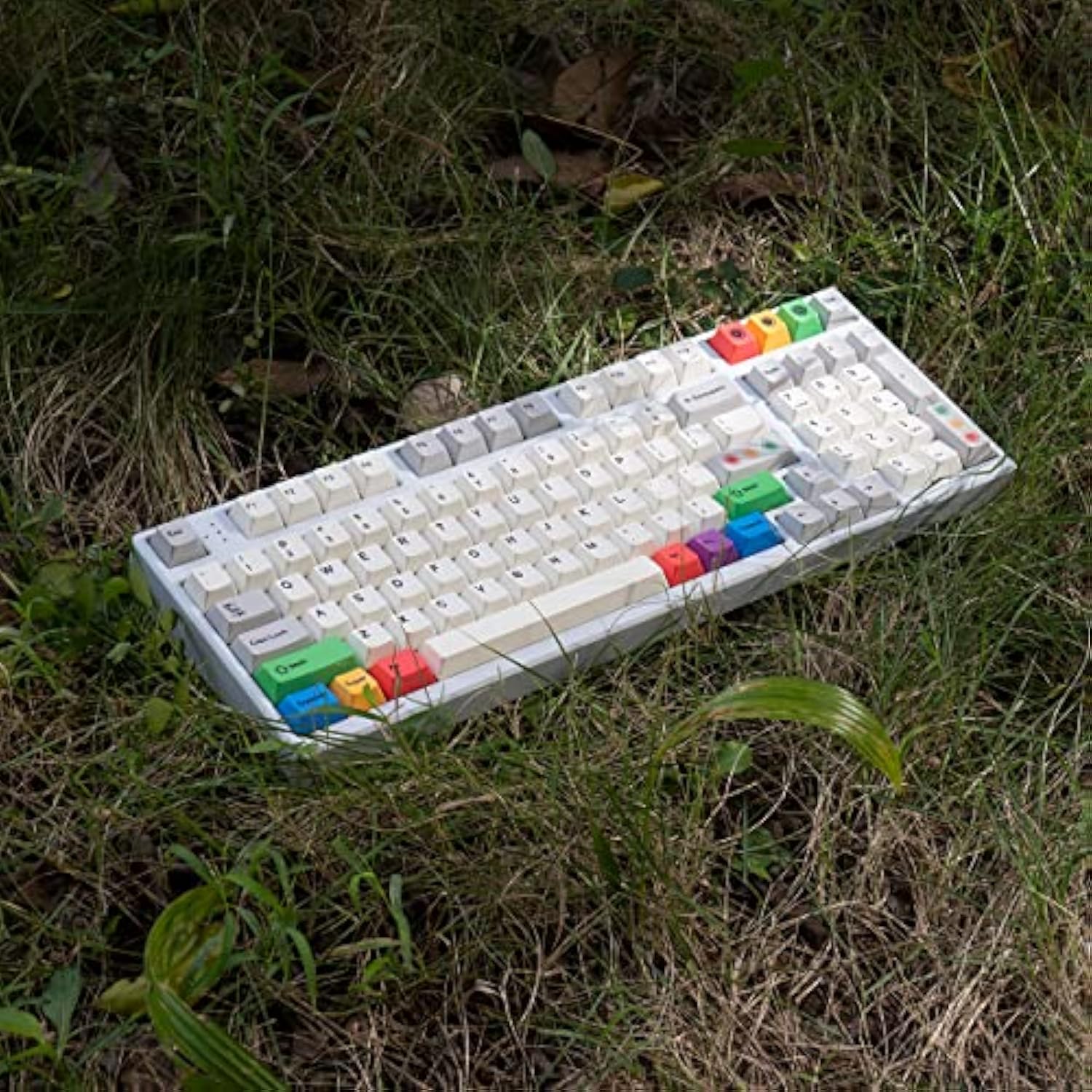 Pbt Grey White Keycaps Set Cherry Profile 141 Keys Custom Dye-Sub Keyboard Key