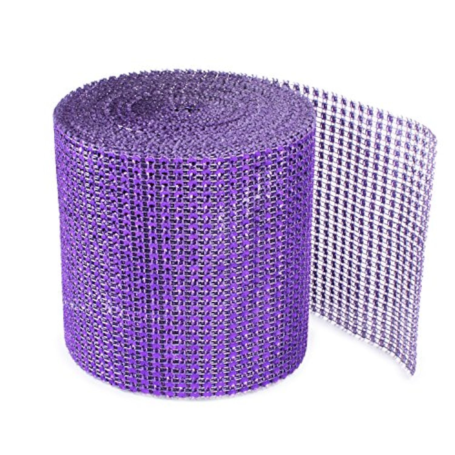 Purple Rhinestone Diamond Style Arts And Crafts Decorating Mesh Ribbon